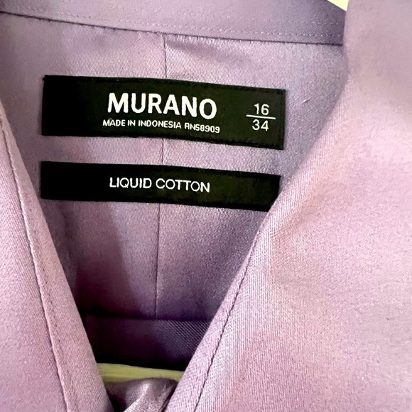 Murano Liquid Cotton Purple Button Down Shirt - Picture 3 of 4